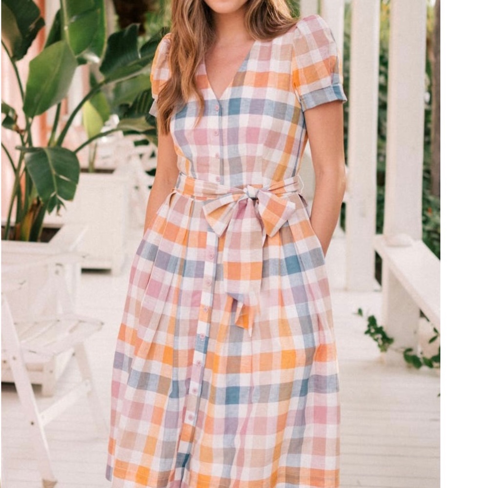 Gal Meets Glam ‘Poppy’ Pastel Plaid Easter Dress